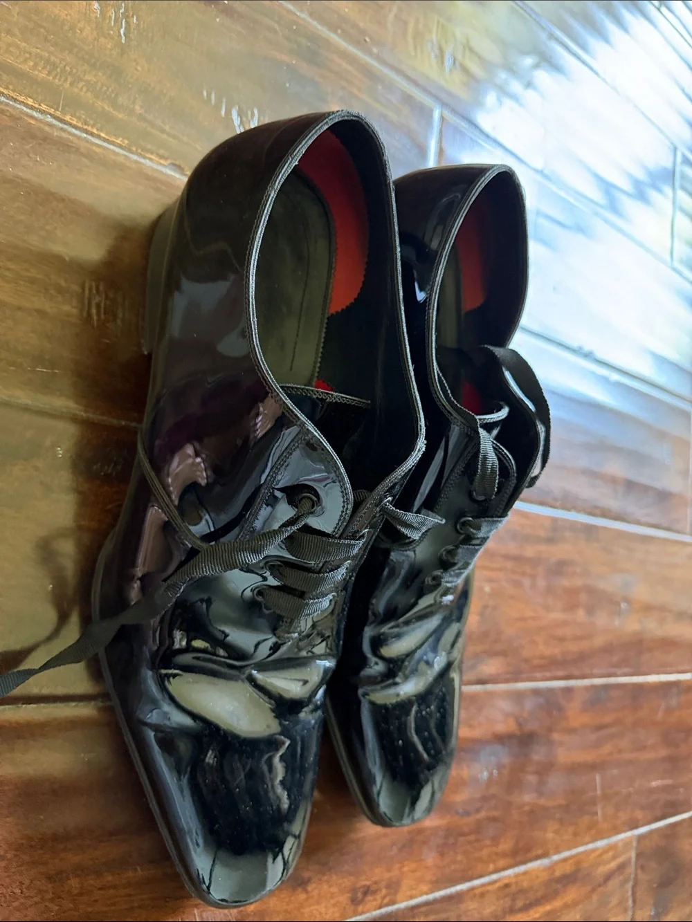 Men's Black Tom Ford Patent Lace-Up Dress Shoes